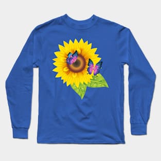 Girasoles y Mariposas Long Sleeve T-Shirt